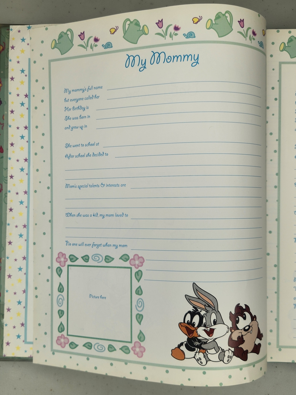 Vintage 1997 Baby Looney Tunes Baby Book UNUSED First Five Years Bugs Bunny - Picture 6 of 9